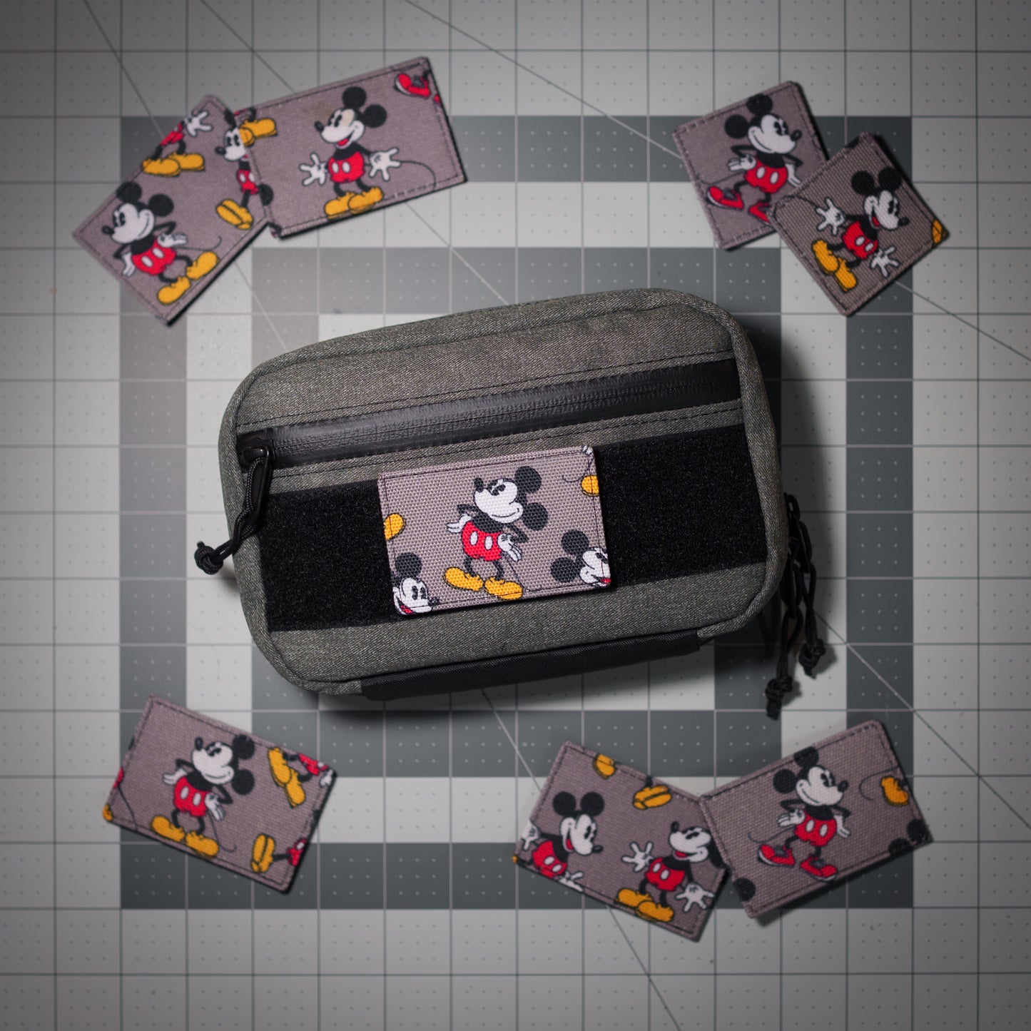 Mouse Pose Patches (Salvaged Fabric)