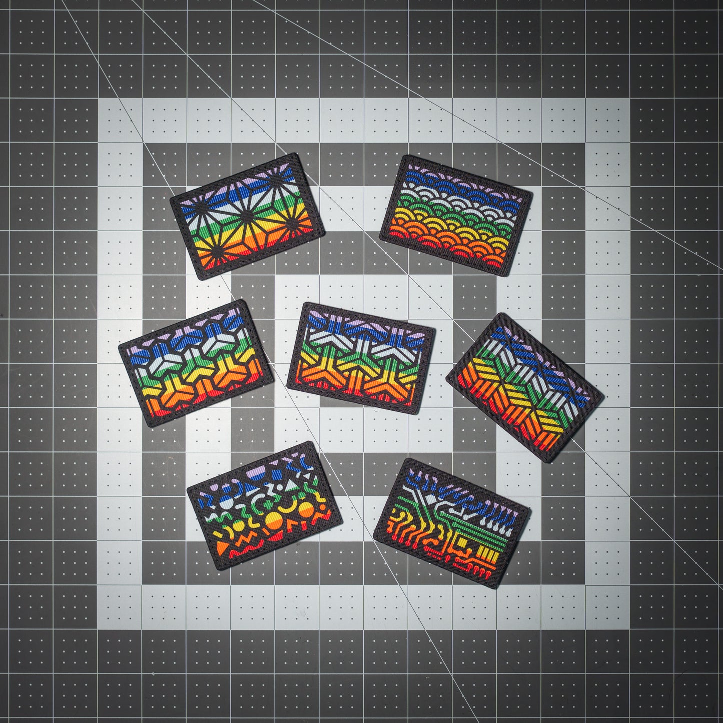 Rainbow Pattern Patches - 2"x3"