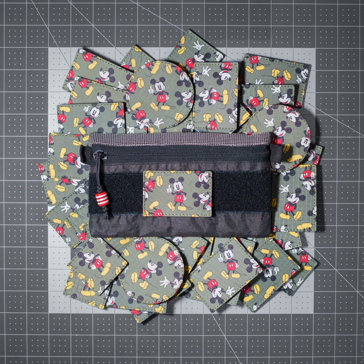 Mouse Pose Patches (Salvaged Fabric) Olive Ripstop